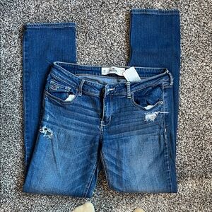 Hollister Women's Boot Cut Jeans in Dark Blue